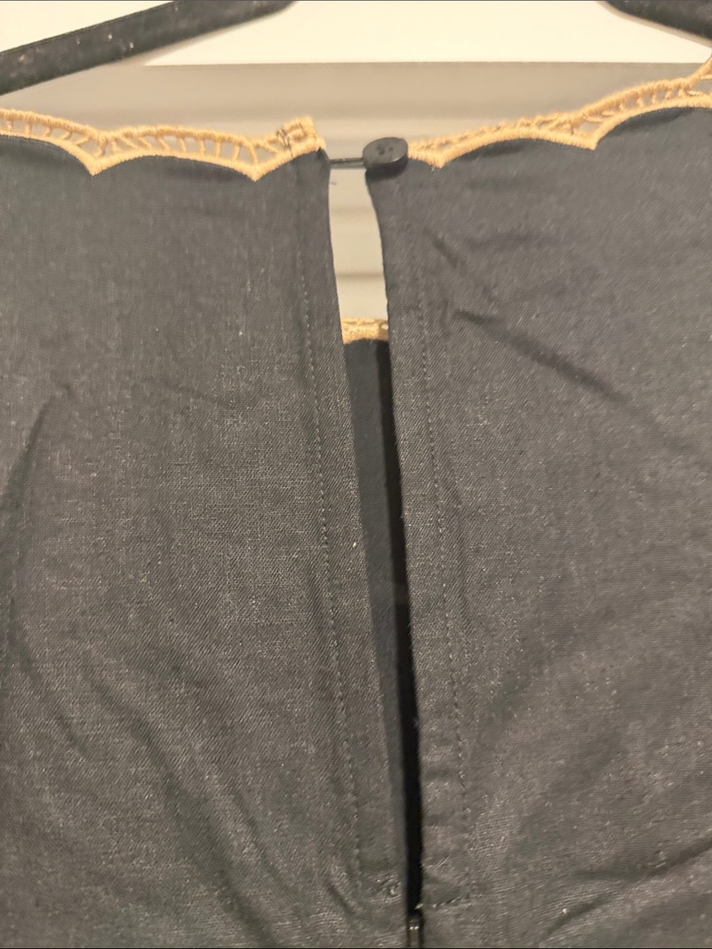 NWT FARM Rio x Anthropologie Black Midi Dress with Cream Embroidery and Cutouts - Picture 8 of 8